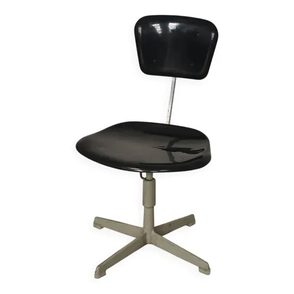 Chaise réglable industrielle réglablemétal Tchécoslovaquie 1960