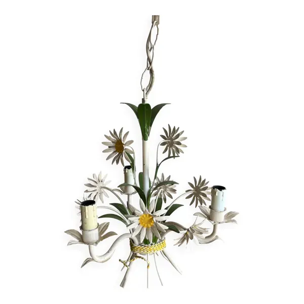 Lustre tôle masca marguerites 3 branches