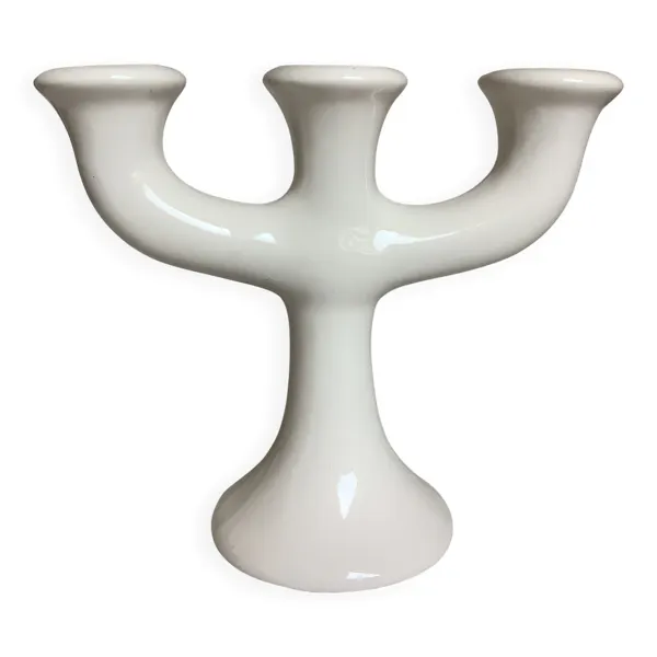 Bougeoir chandelier trois feux pied tulipe
