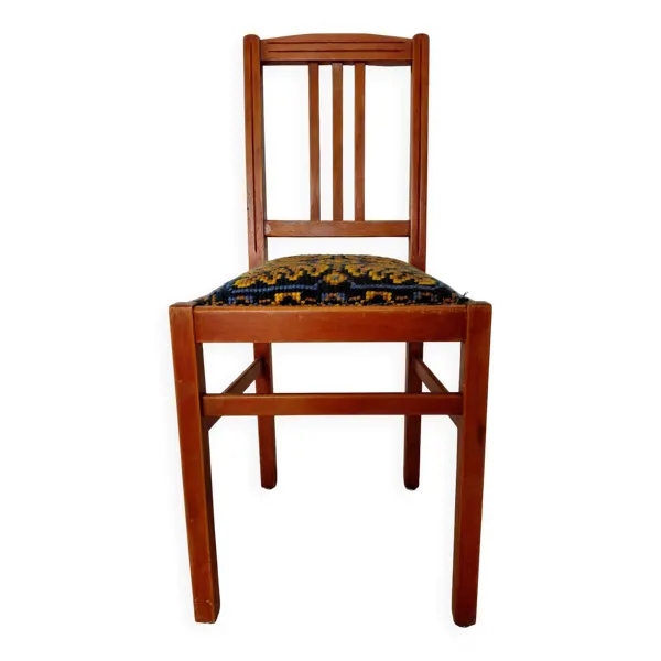 Chaise bistrot Fischel ''Indislocables'' bois massif années 40-50