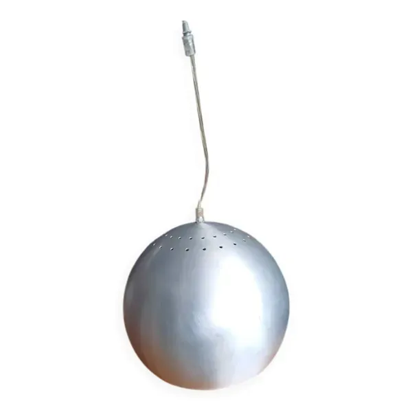 Suspension boule style vintage en aluminium brossé