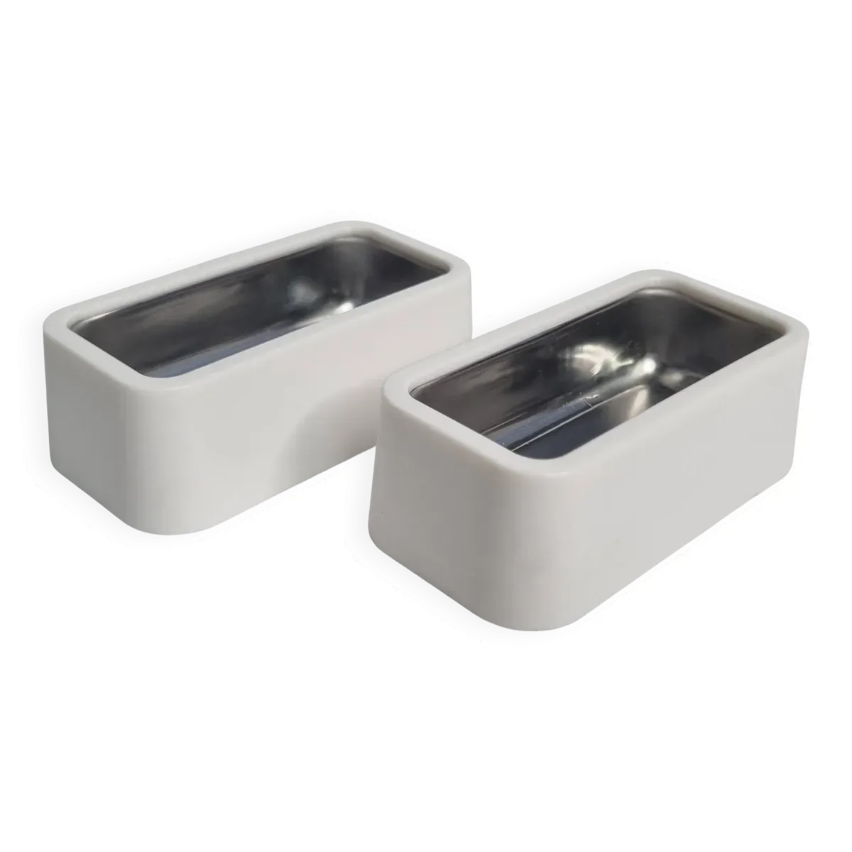 Paire de beurriers design Raymond Loewy, édition 1970, 8 cm