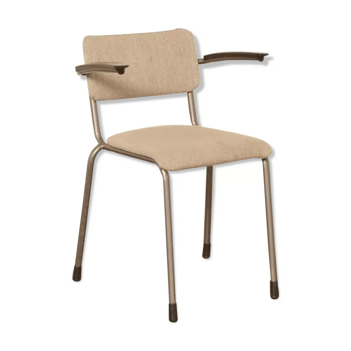 Chaise d'école Gispen 206 rembourrée gris clair