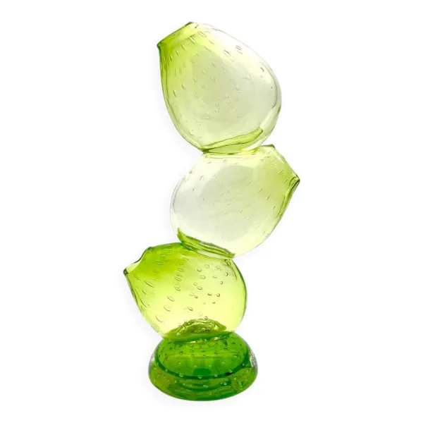 Vase Cactus Sculptural - Murano - Verre Bullicante - Vert vibrant