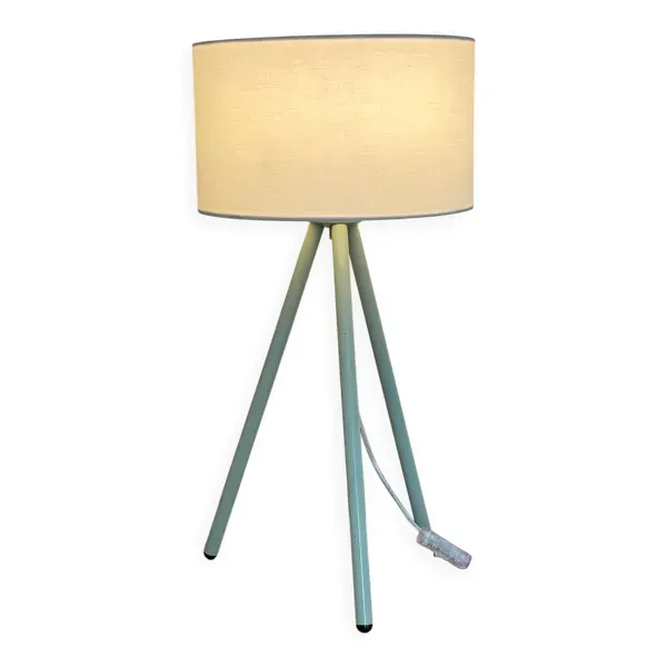 Lampe tripode metal vert années 90