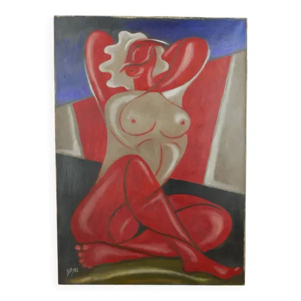 Tableau ''Nue Cubiste'', huile sur toile signée Gleyse