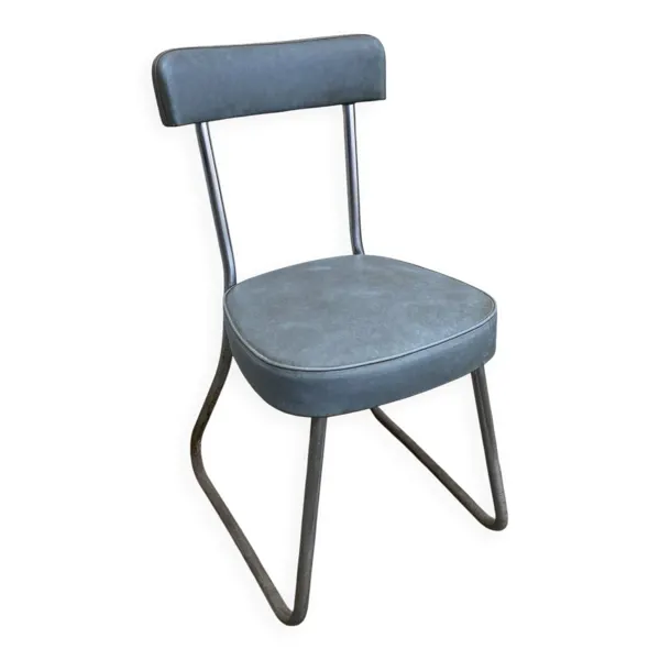 Chaise de bureau industrielle bleu-gris
