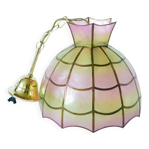 suspension en nacre Rose et Jaune, 1970
