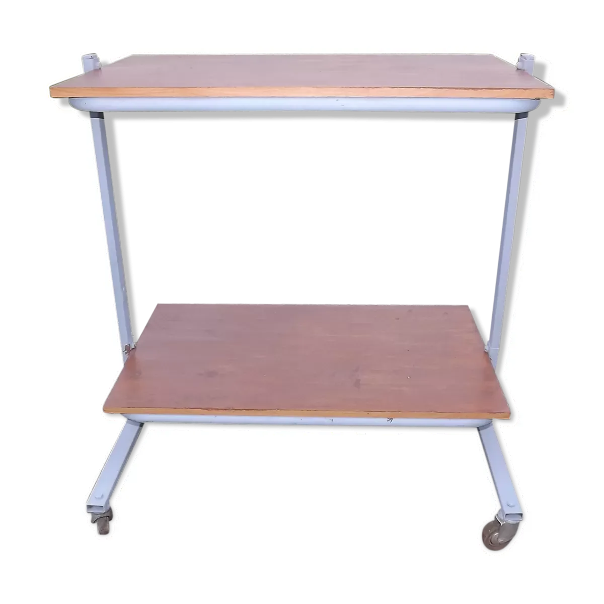 Table roulante industrielle fer et bois