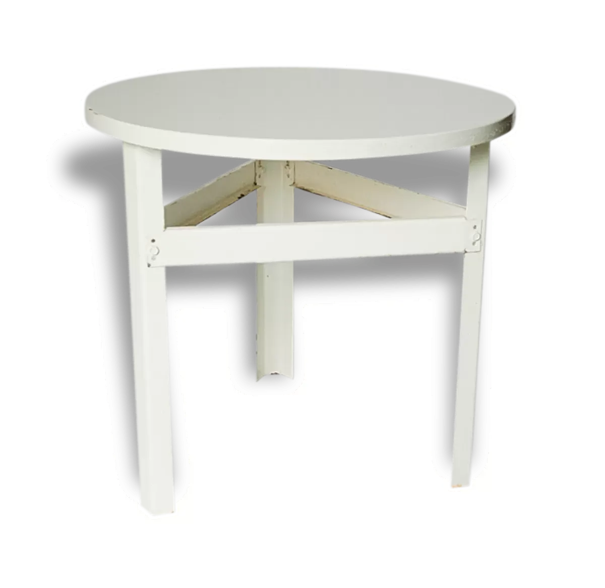 Table basse industrielle en tôle et en bois multiplis peints