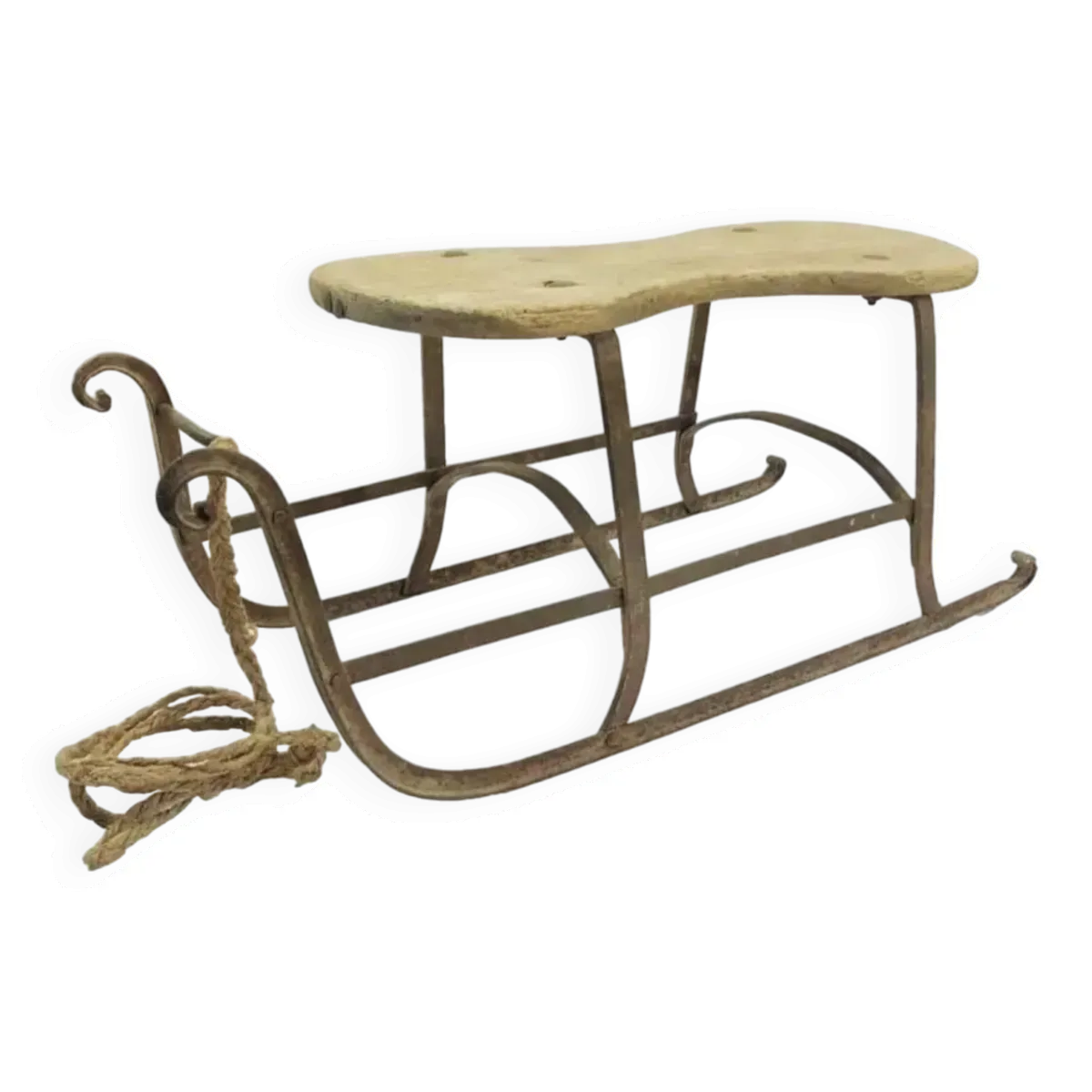 Luge alsacienne en fer forgé et bois, XIXème s.