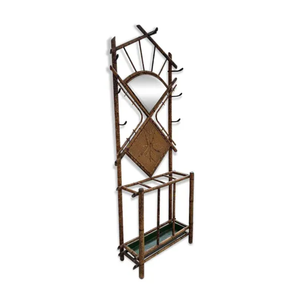 Vestiaire d’entrée en bambou et rotin début XXème