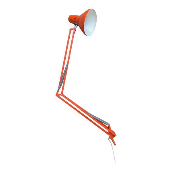 Lampe architecte vintage Ledu type 221 – Made in Sweden – Orange 1970’s
