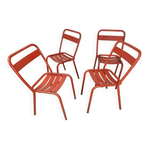 4 chaises bistrot métal tolix