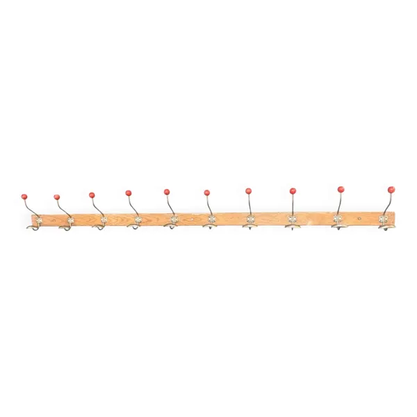 porte-manteau d'école / vestiaire 10 patères à boules rouges