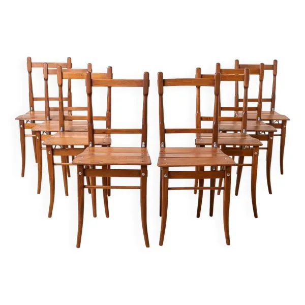 Lot de 8 chaises de salle à manger ou d'auberge, Valentin Jadrníček, début du XXe siècle