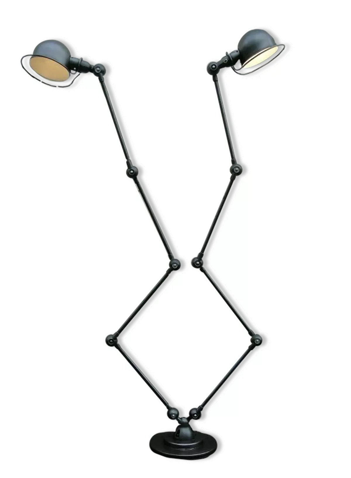 Lampadaire Double Graphite industrielle 8 bras Jieldé de Jean Louis Domecq France 1960