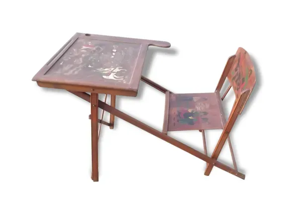 Pupitre d'écolier Art-nouveau repliable