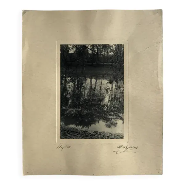Georges lefebvre, reflets, photographie en n&b, vers 1930. signée à l'encre