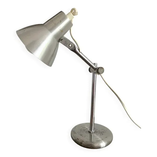 Lampe cocotte , lampe de bureau argentée