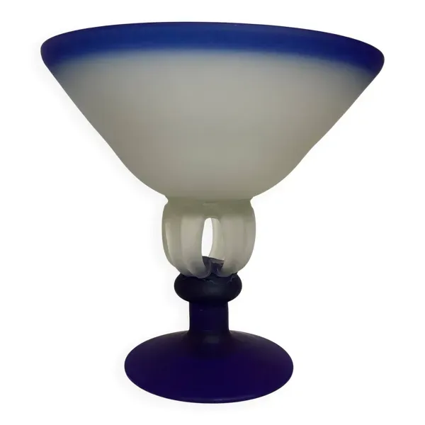 Coupe à pied verre dépoli style Murano