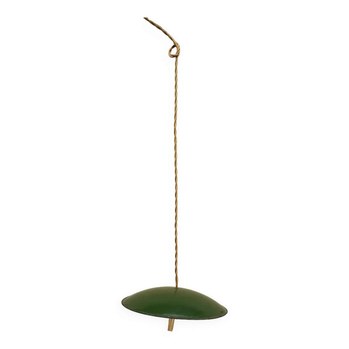 Suspension vintage indus style ferme loft ancien abat jour vert et blanc