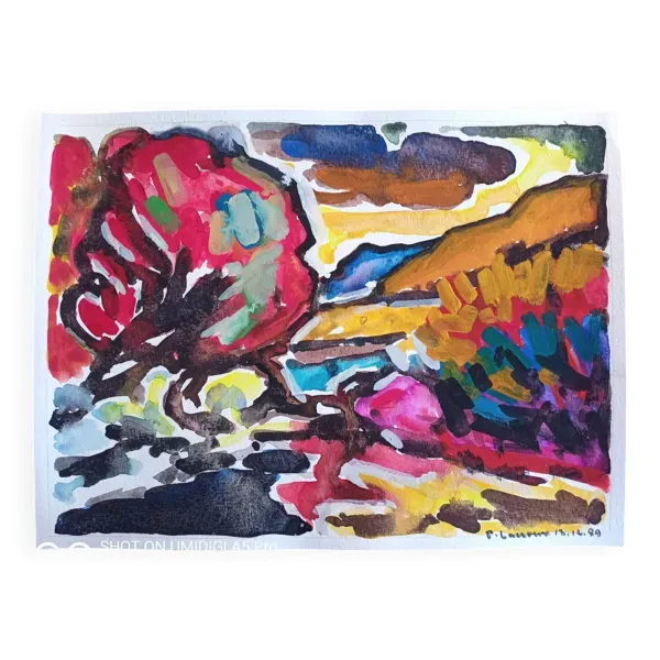 pierre Lacroux (1909- 1993) Gouache sur papier 24 x 32 cm - de 1989 - (314)