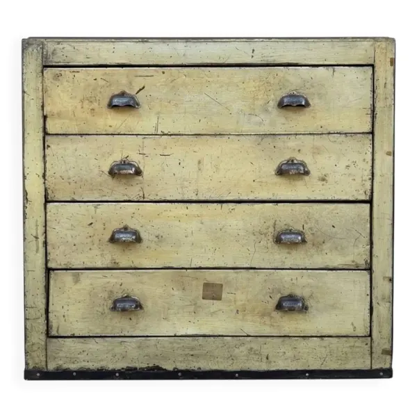 Meuble de métier fer et bois années 40