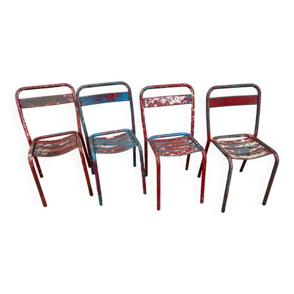 Set de 4 chaises tolix T1