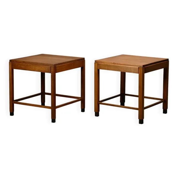 Tables d'appoint ou tables de chevet de style Art Déco moderniste de l'École d'Amsterdam