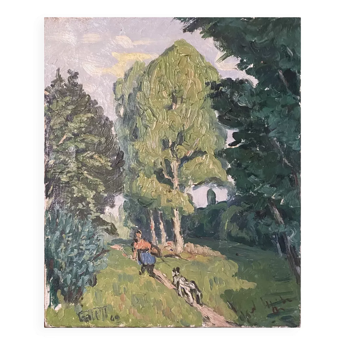 Tableau HST ''La Ballade'' par Marcel GAULT (1899-1989) peintre Franc-Comtois