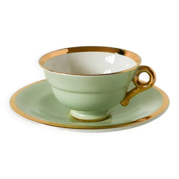 Déjeuner vert menthe et doré, 1950