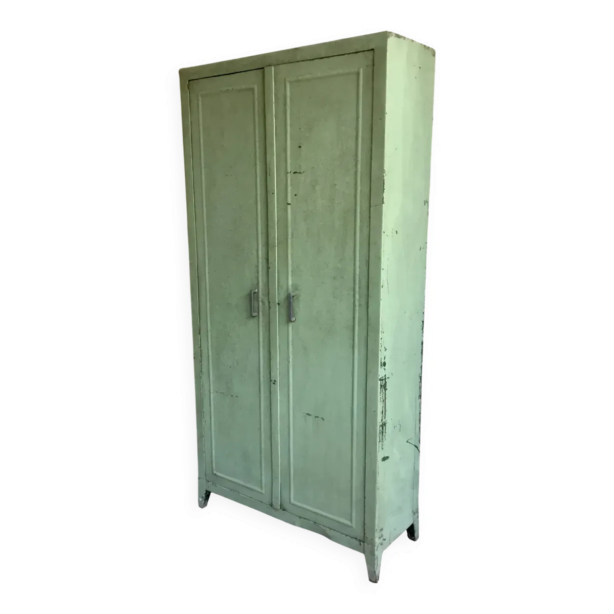 Armoire industrielle d’atelier en métal riveté - vintage 1960