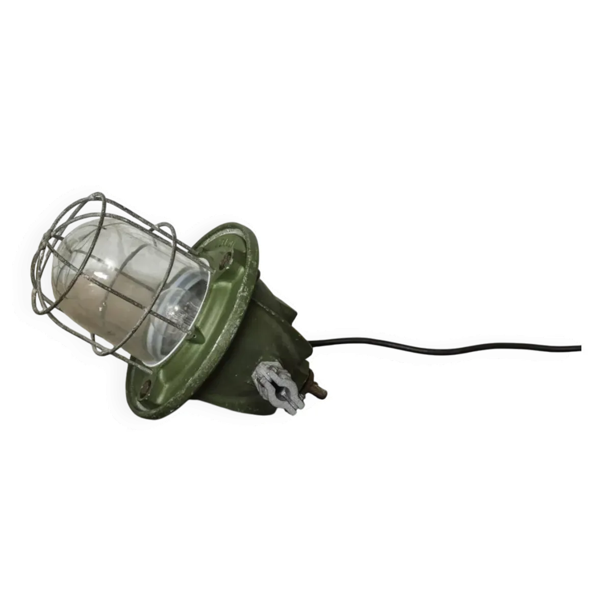 Lampe de bateau verte industriel rare unique