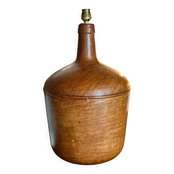 Dame-Jeanne en cuir. Une lampe vintage unique, alliant histoire et élégance