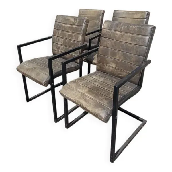 Ensemble de 4 chaises ''Cantilever