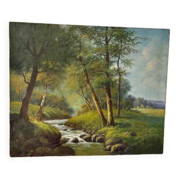 Paysage de forêt signe