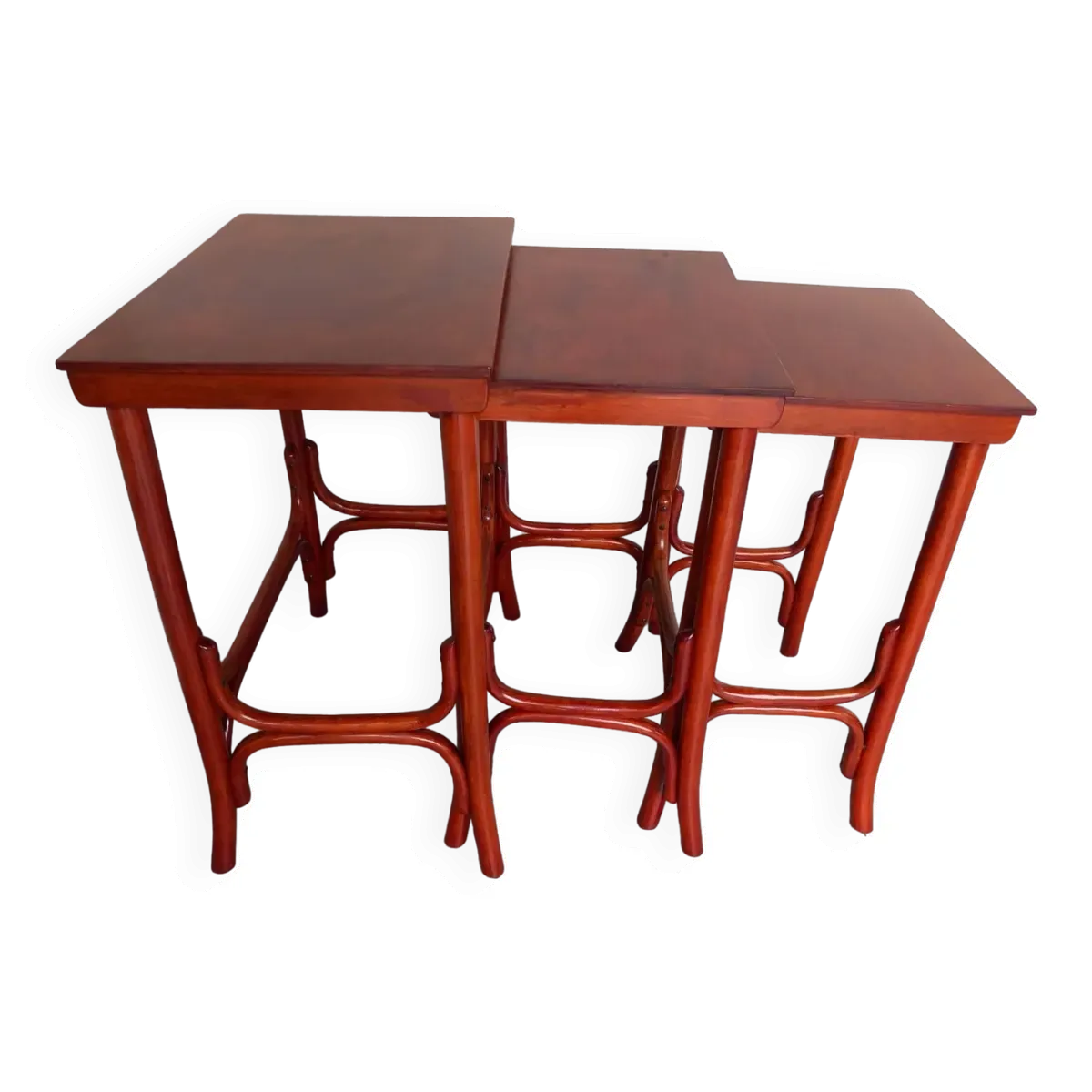 Ensemble de trois tables Pologne Cracovie années 1930