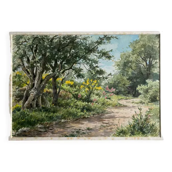 Tableau Aquarelle Jeep Nefkens (1926/1999) Aquarelle ''Le Jardin