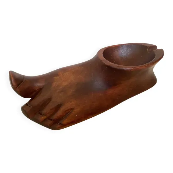 Baguier vide poche cendrier pied en bois