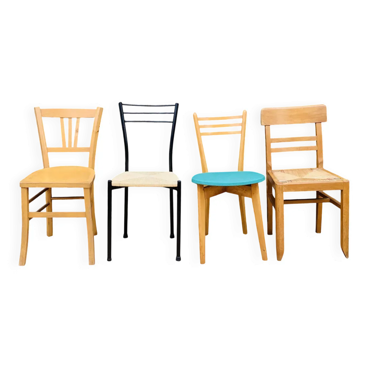 Ensemble de 4 chaises dépareillées