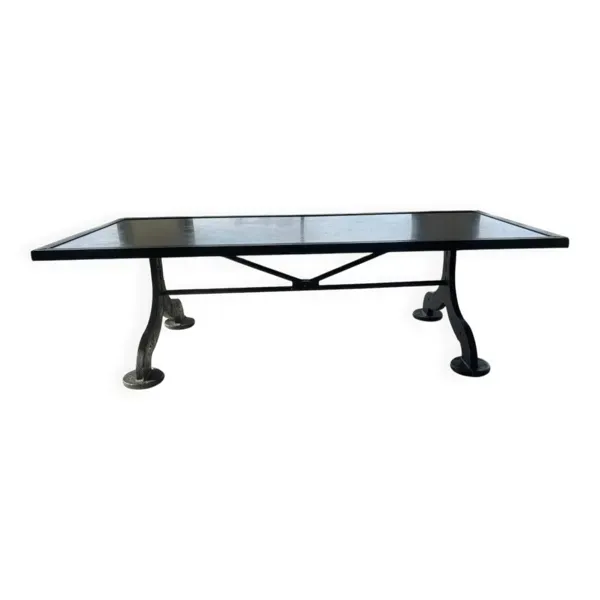 Table à manger industrielle acier et fonte
