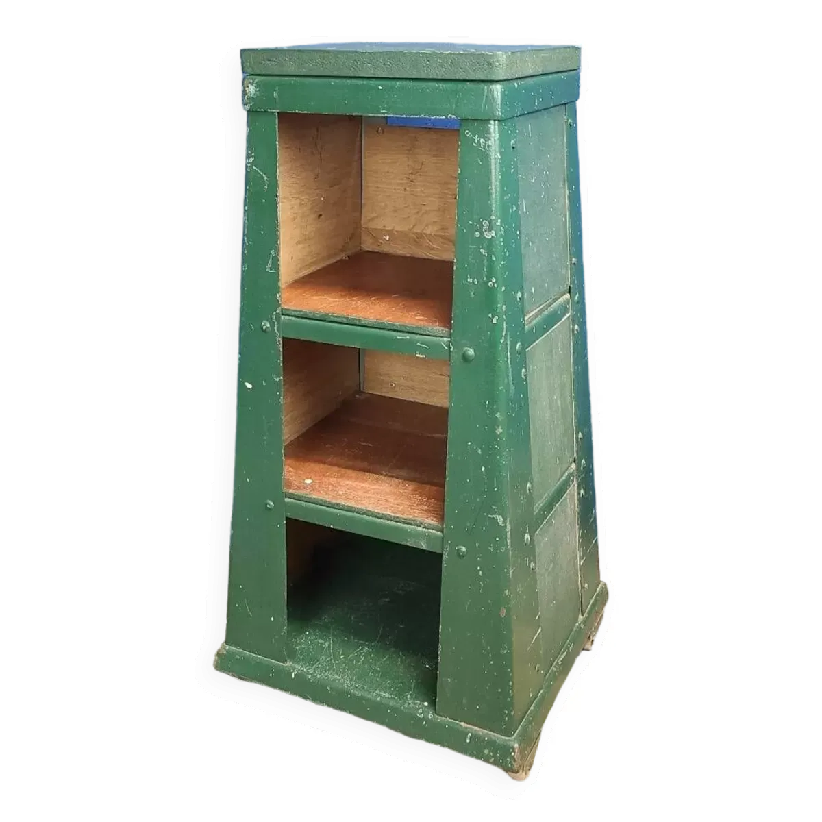 Meuble de métier, bibliothèque indistrielle vintage vers 1950