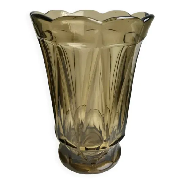 Vase en verre fumé années 70