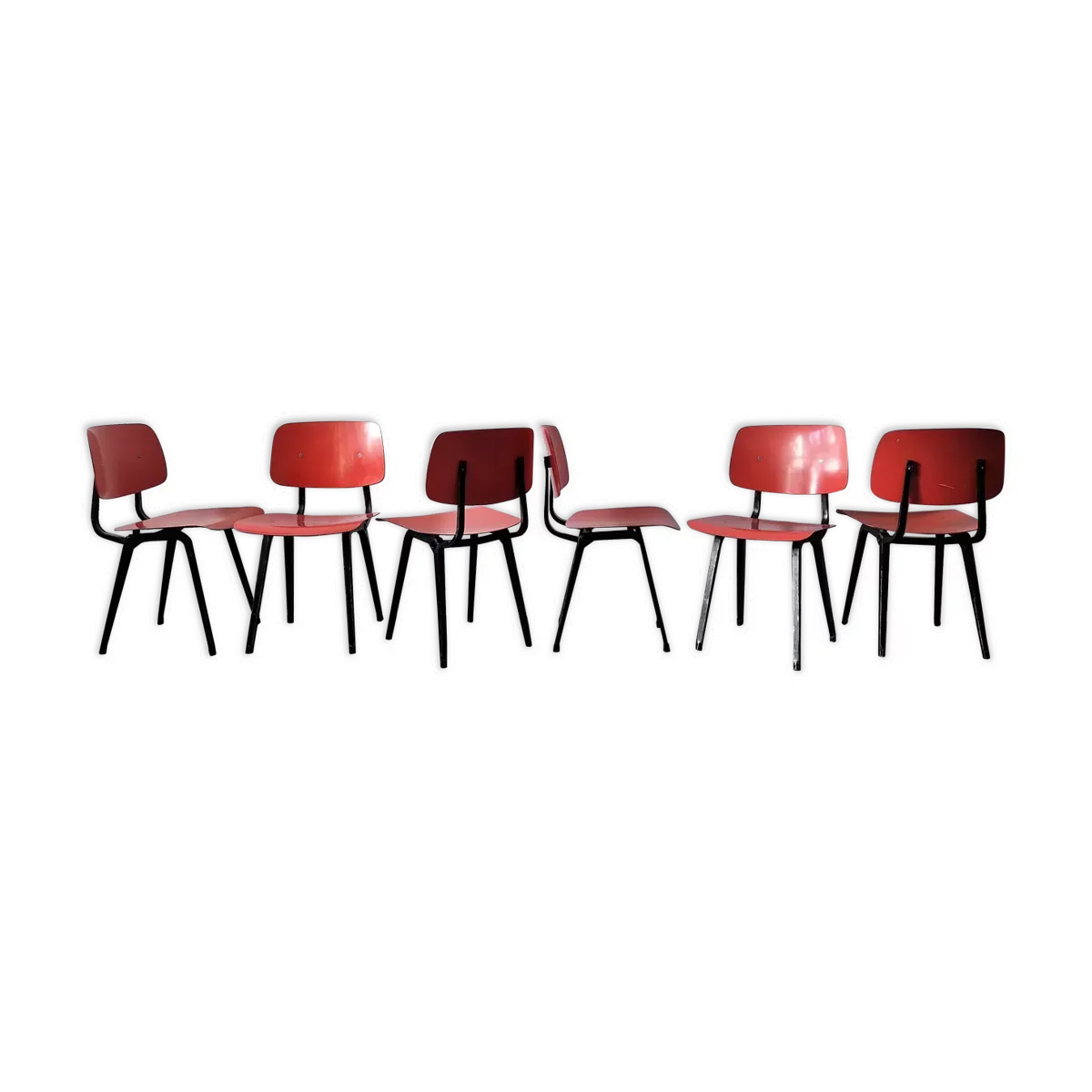 Ensemble de 6 chaises Revolt par Friso Kramer pour Ahrend de Cirkel, Pays-Bas, 1956