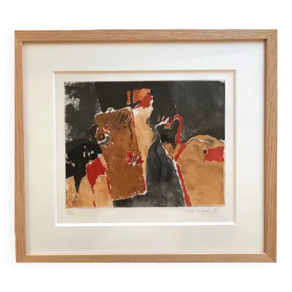 Gravure aquatinte,1976,de Thibaut de RÉIMPRÉ ( 1949-2023).