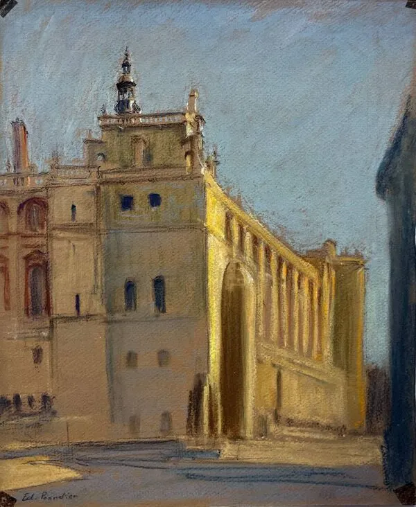 Tableau étude Pastel Ed. Pannetier (1884-1965) Château de Saint-Germain en