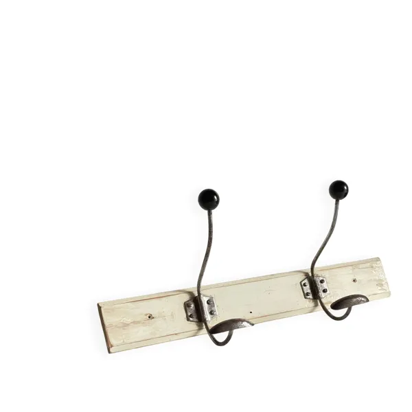 Portemanteau ancien d'ecole bois blanc