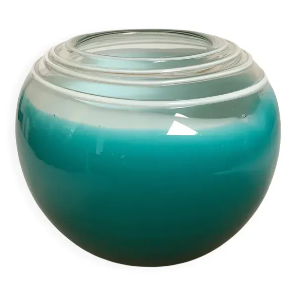Petit vase bleu turquoise style Murano