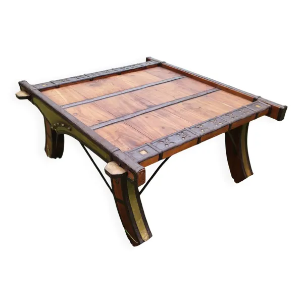 Table basse indienne vintage style ''Ganga Jamuna'' - Rajasthan